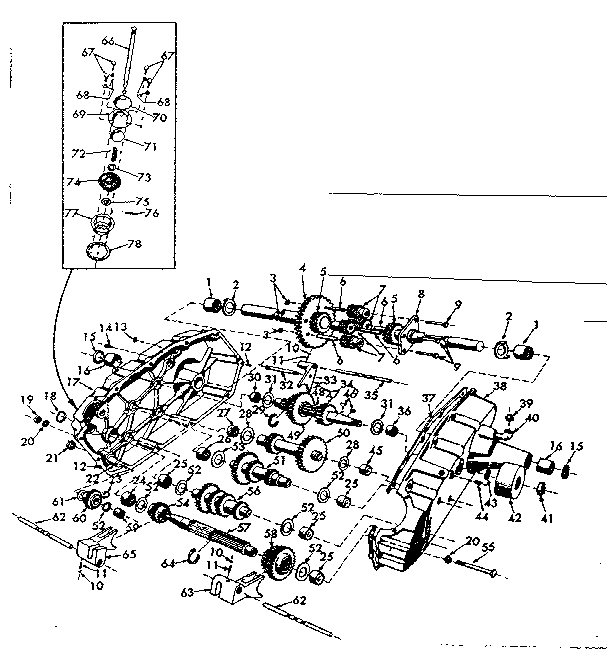 Transaxle Diagram and Parts List for 91725640  Craftsman Lawn Tractor