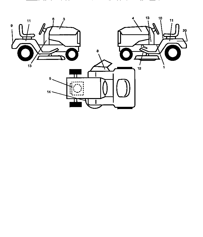 Decals Diagram and Parts List for 917270630  Craftsman Lawn Tractor