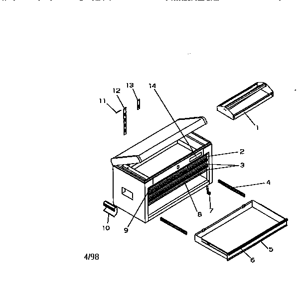 Unit Parts Diagram and Parts List for 706650870  Craftsman Tool Stand & Cart