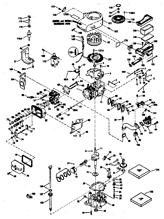 Engine Diagram and Parts List for 143366202  Craftsman Engine