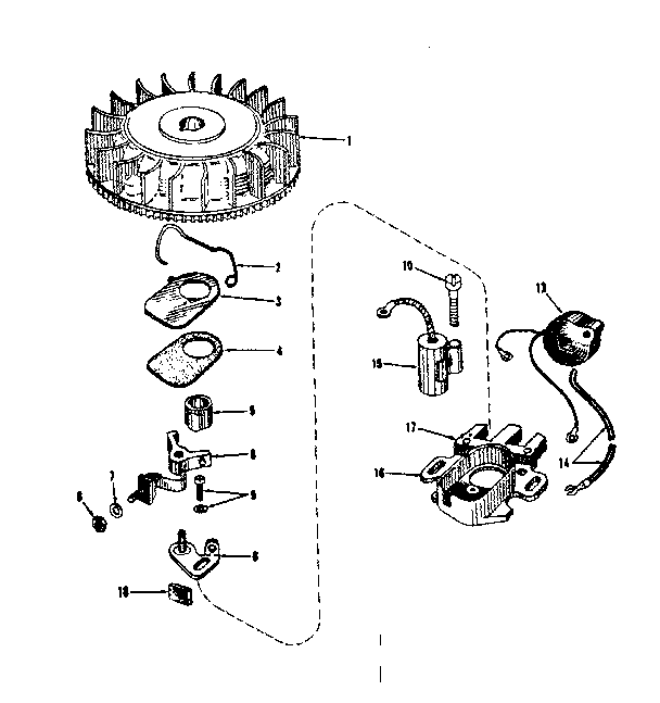 Magneto.(phelon F-3220-g) Diagram and Parts List for 14310250  Craftsman Engine
