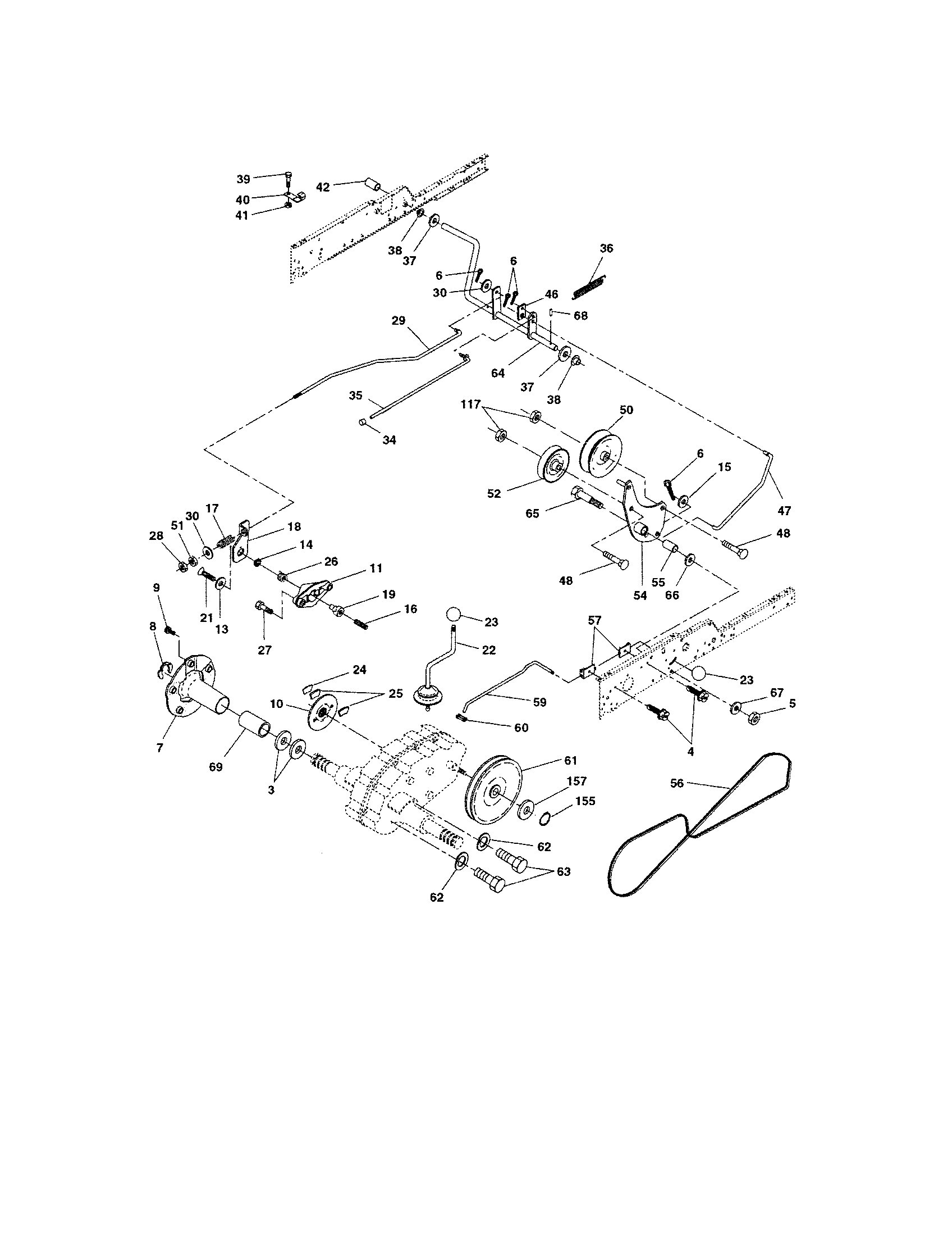 Ground Drive Diagram and Parts List for 917276012  Craftsman Lawn Tractor
