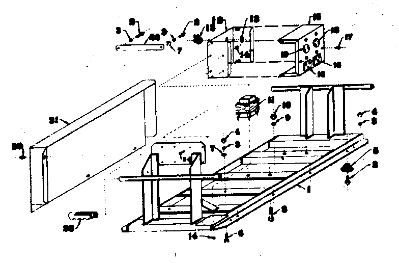 Mounting Base Diagram and Parts List for 58032083  Craftsman Engine
