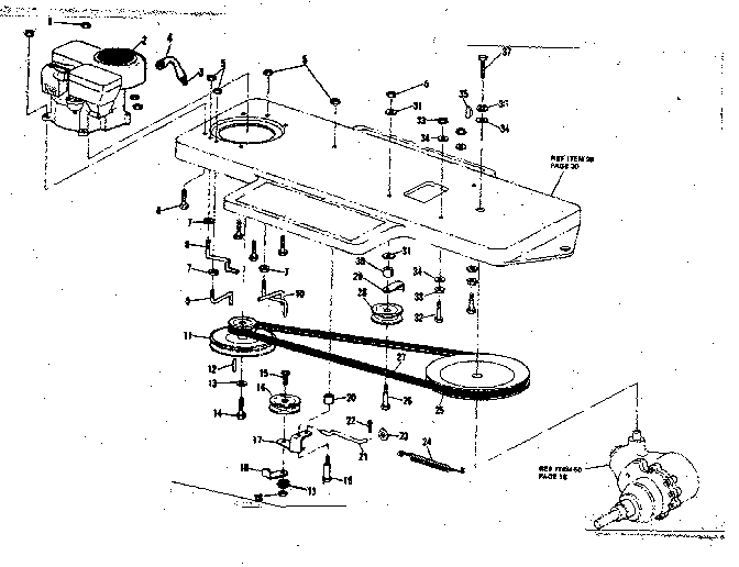 Engine Diagram and Parts List for 53696361  Craftsman Lawn Mower
