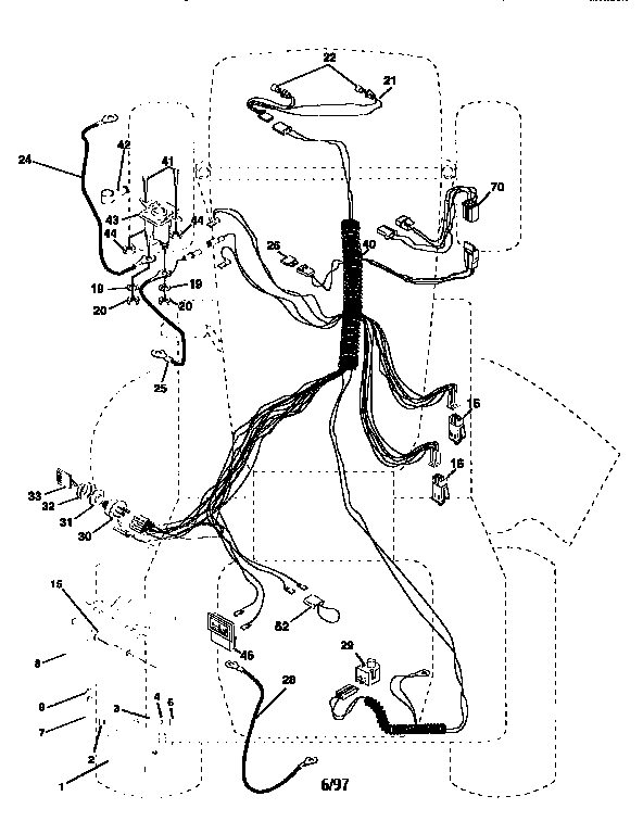 Electrical Diagram and Parts List for 917258472  Craftsman Lawn Tractor