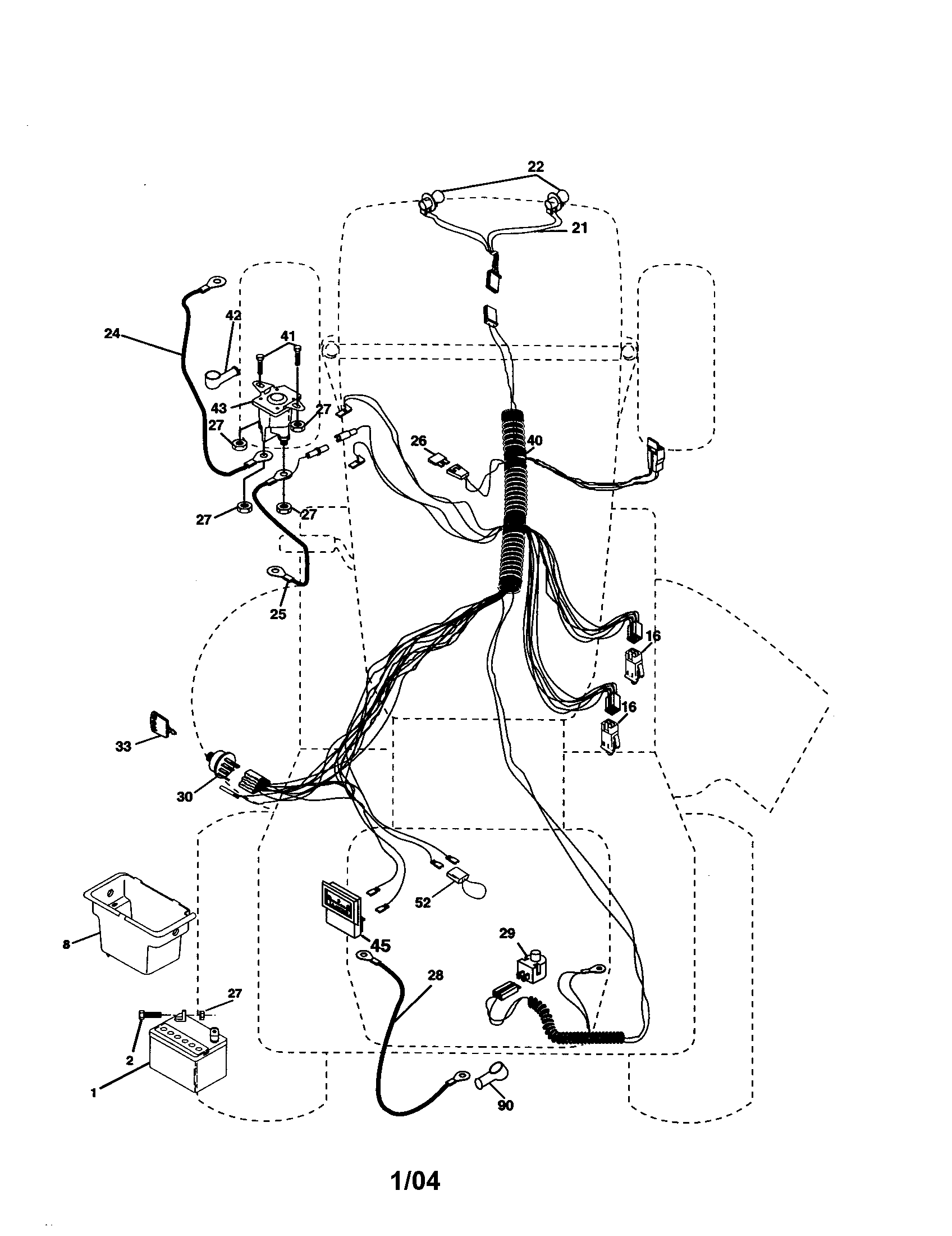 Electrical Diagram and Parts List for 917277360  Craftsman Lawn Tractor