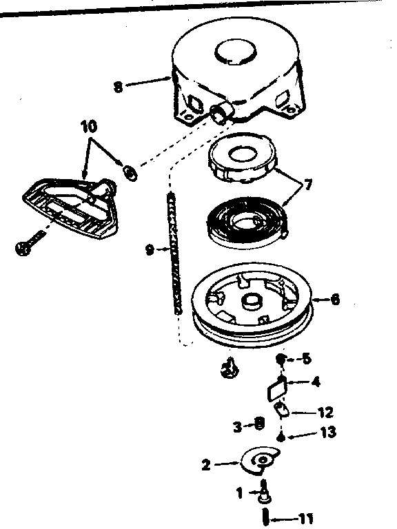 Rewind Starter No. 590576 Diagram and Parts List for 143754132  Craftsman Engine