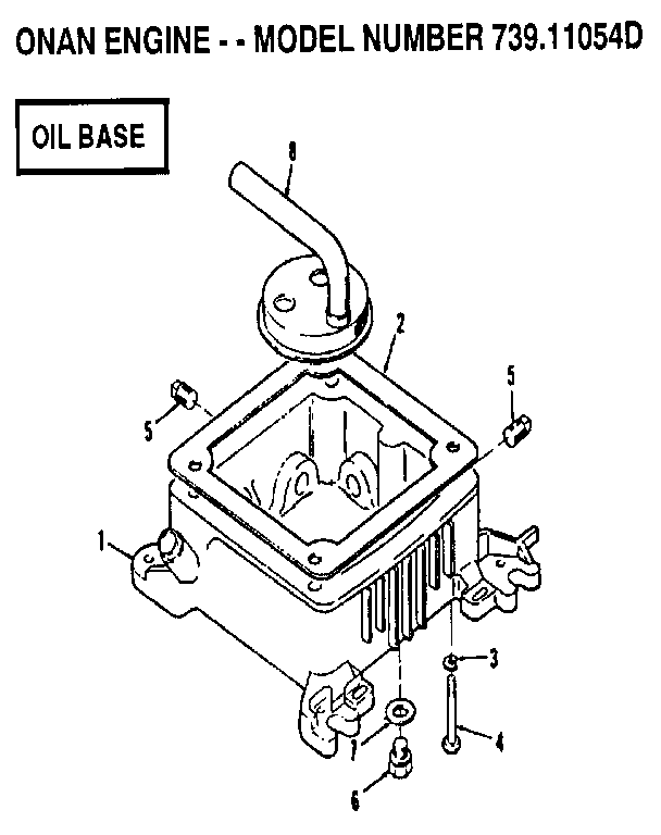 Oil Base Diagram and Parts List for 73911054D  Craftsman Engine