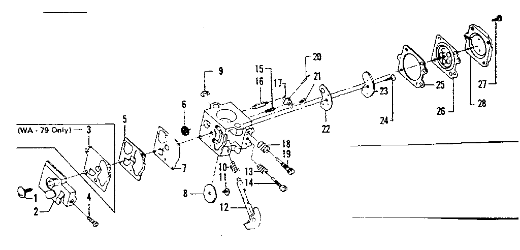Carburetor Diagram and Parts List for 234795521  Craftsman Trimmer