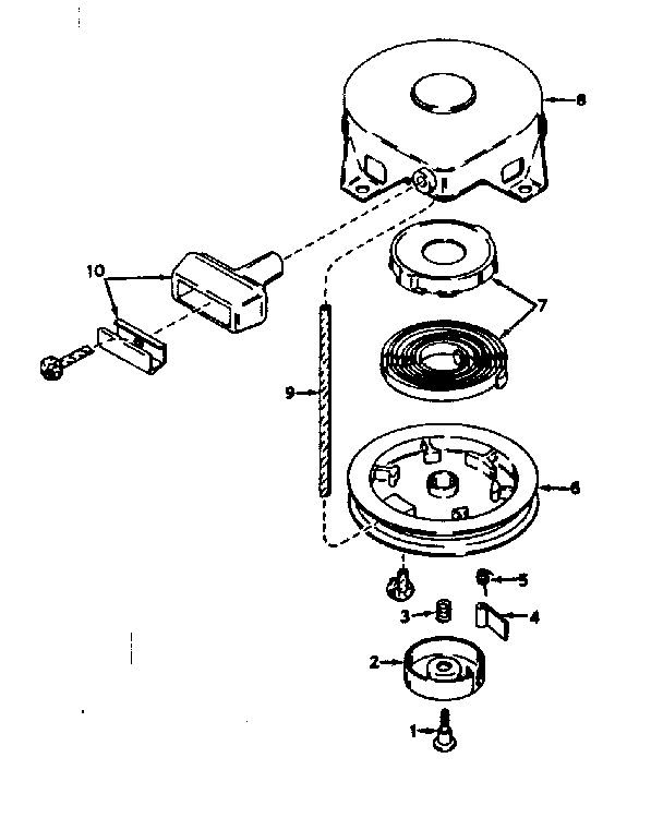 Rewind Starter No. 590420 Diagram and Parts List for 143164182  Craftsman Engine