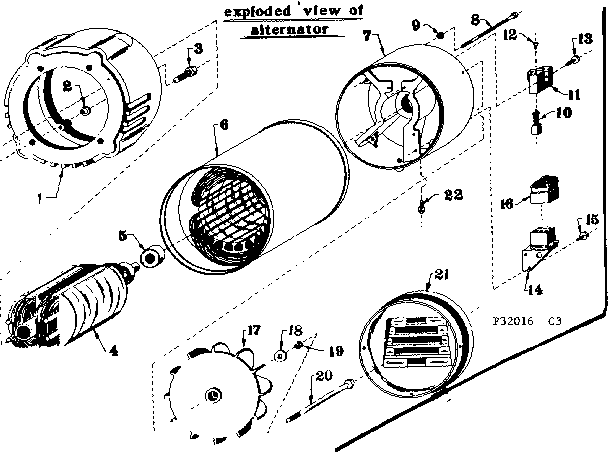 Stator Assembly Diagram and Parts List for 580320165  Craftsman Engine
