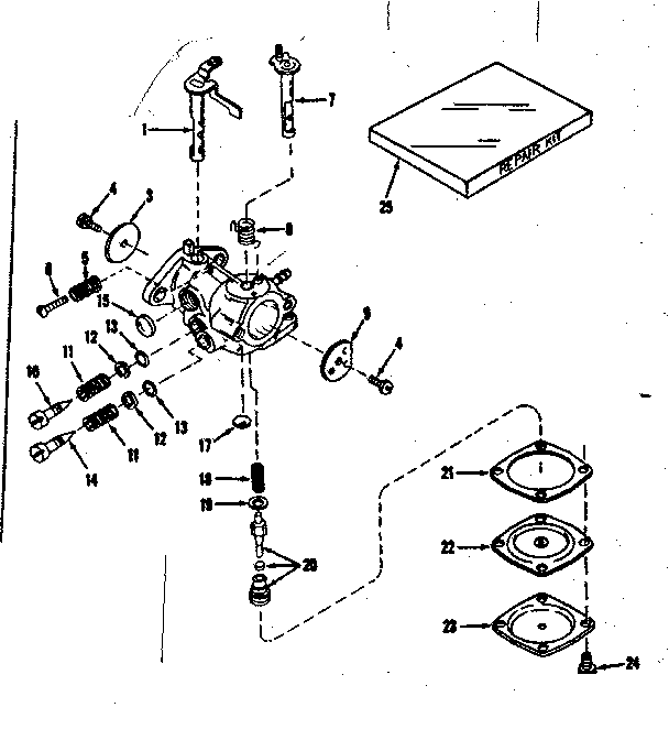 Carburetor No. 30089 Diagram and Parts List for 143101030  Craftsman Engine