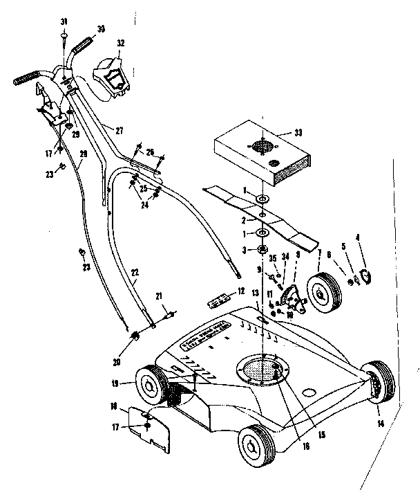 Replacement Parts Diagram and Parts List for 13191241  Craftsman Lawn Mower