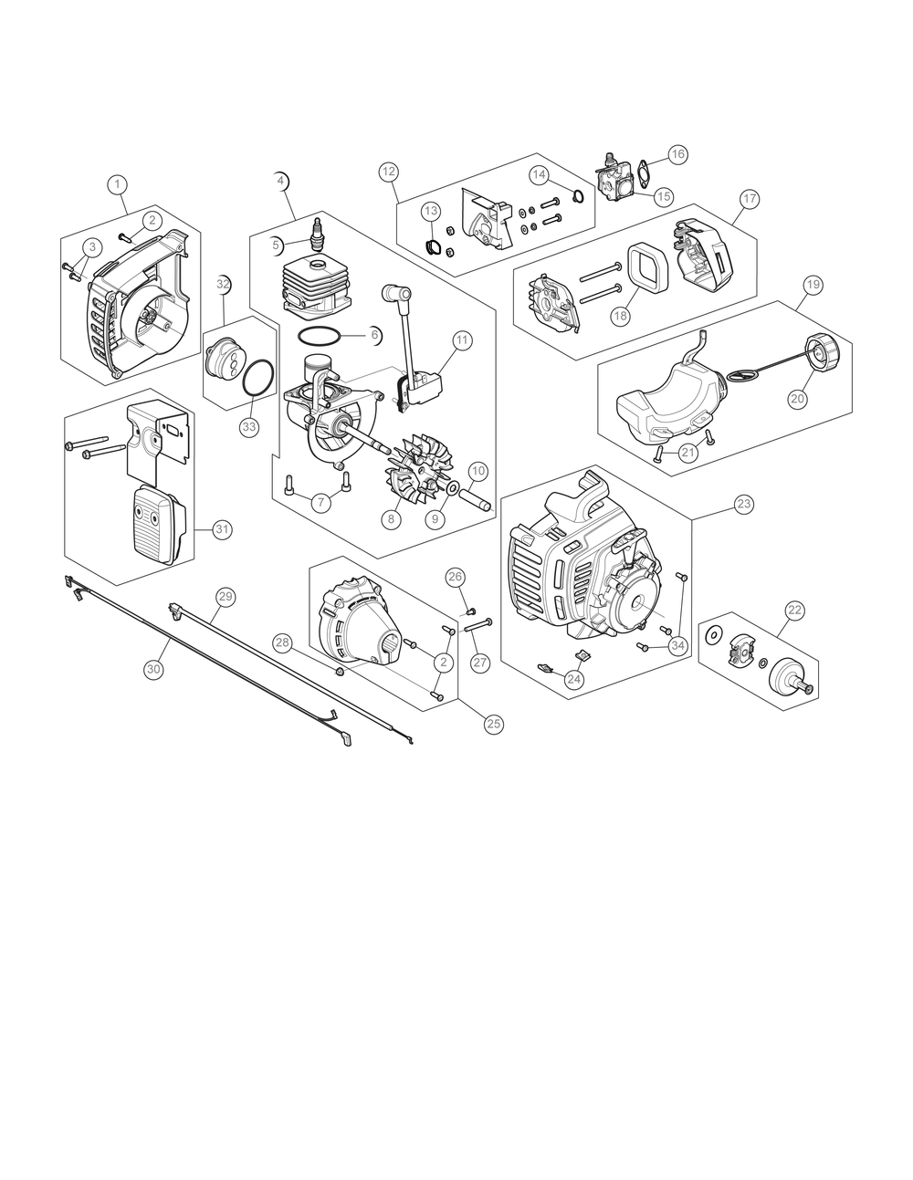 Diagram Diagram and Parts List for CMXGTAMD25CC Type 0 Craftsman Trimmer