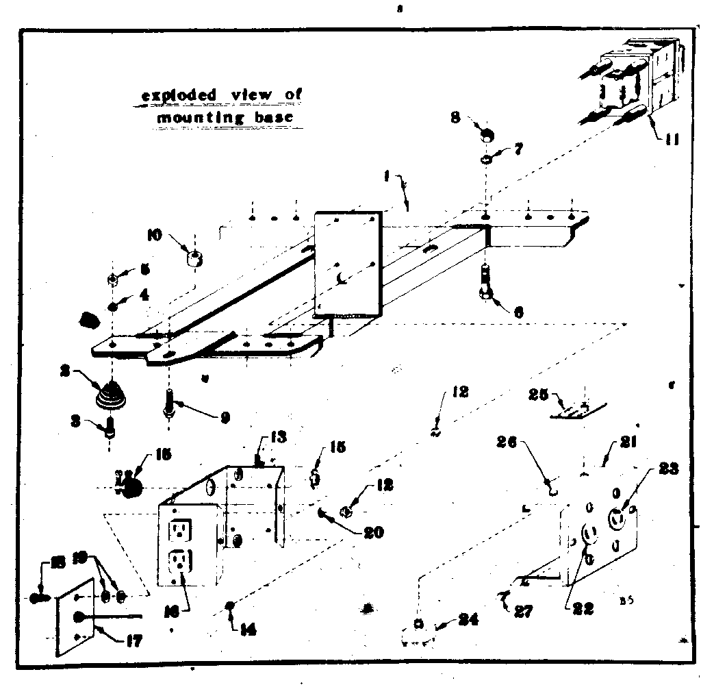 Mounting Base Diagram and Parts List for 58031896  Craftsman Engine
