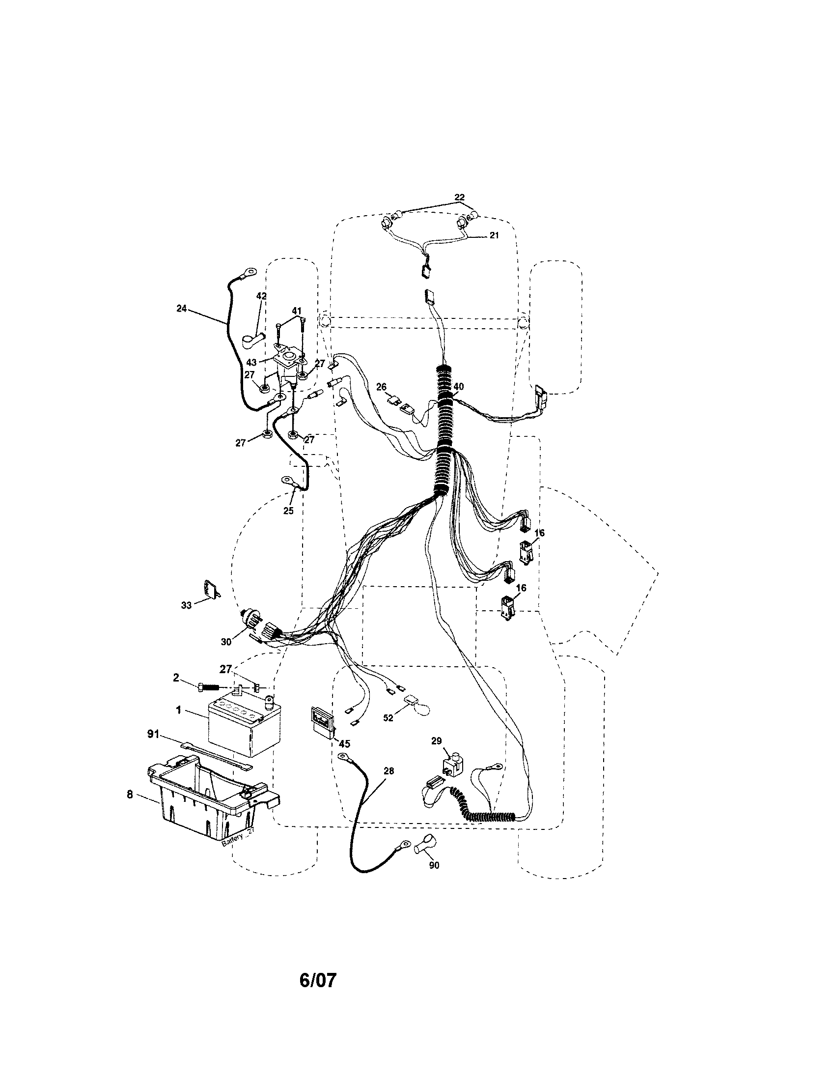Electrical Diagram and Parts List for 917273811  Craftsman Lawn Tractor