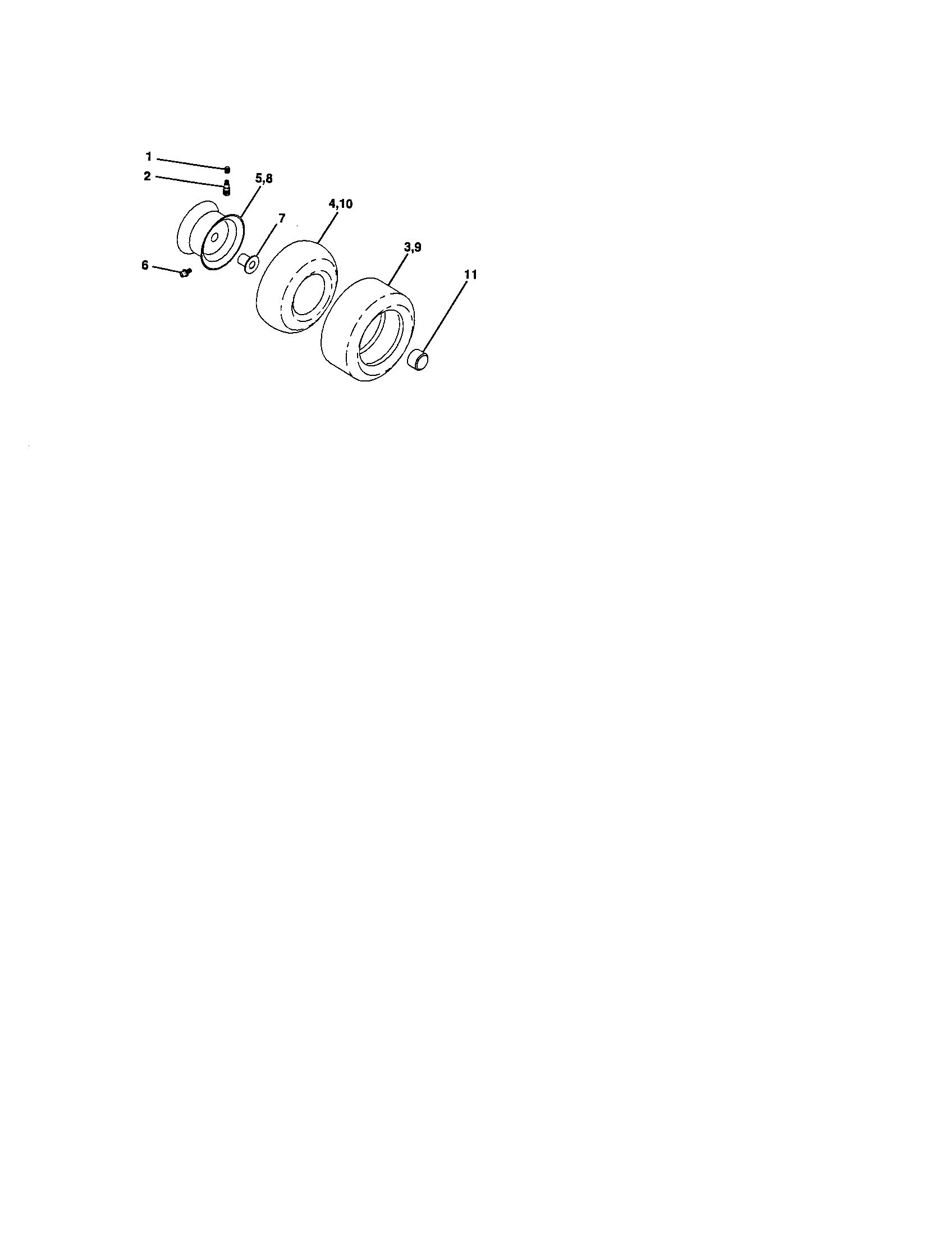 Wheels And Tires Diagram and Parts List for 917286070  Craftsman Lawn Tractor