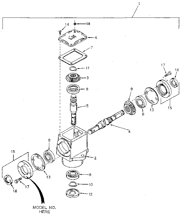 Gear Box Diagram and Parts List for 842240741  Craftsman Snow Blower