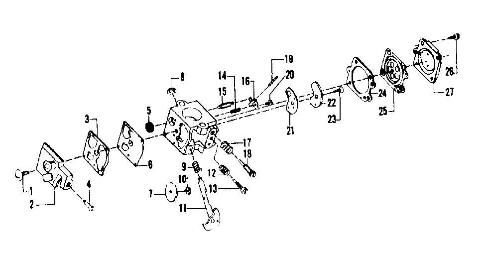 Carburetor Number 35183 Diagram and Parts List for 656796131  Craftsman Trimmer