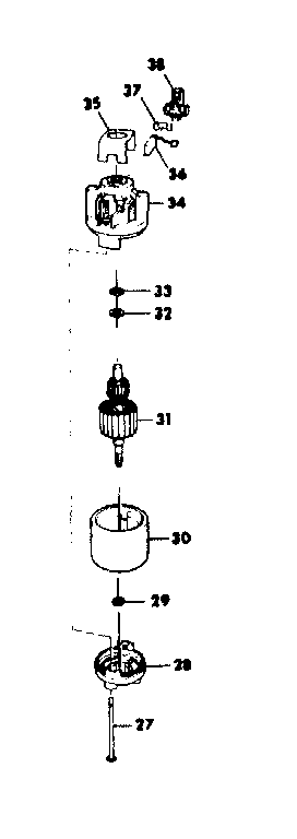 Motor Assembly Diagram and Parts List for 257796350  Craftsman Snow Blower