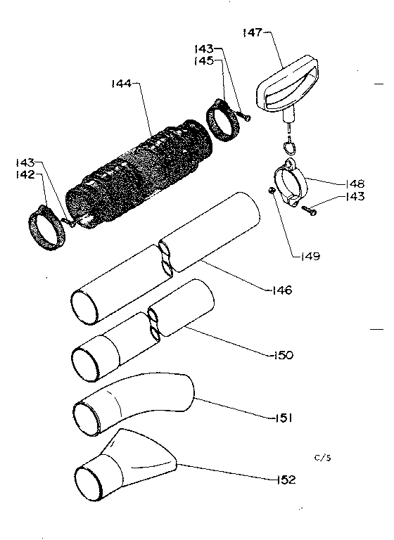 Blowing Pipe Diagram and Parts List for 271798820  Craftsman Trimmer
