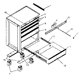 Chest Diagram and Parts List for 706596951  Craftsman Tool Stand & Cart