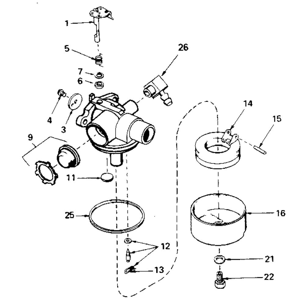 4-Cycle Engine >> Replacement Parts 2 Diagram and Parts List for 917374510 1980'S MODEL Craftsman Lawn Mower