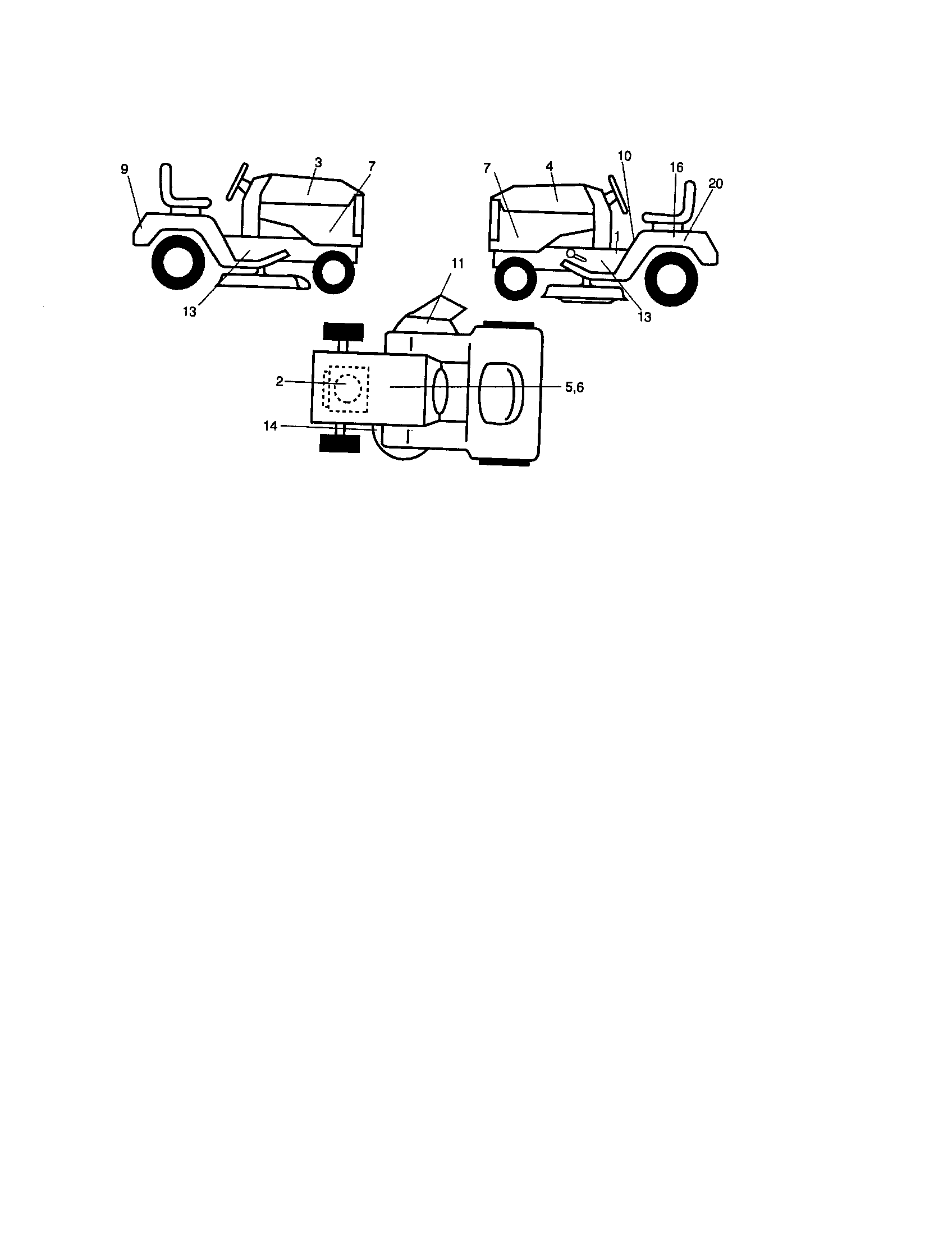Decals Diagram and Parts List for 917276392  Craftsman Lawn Tractor