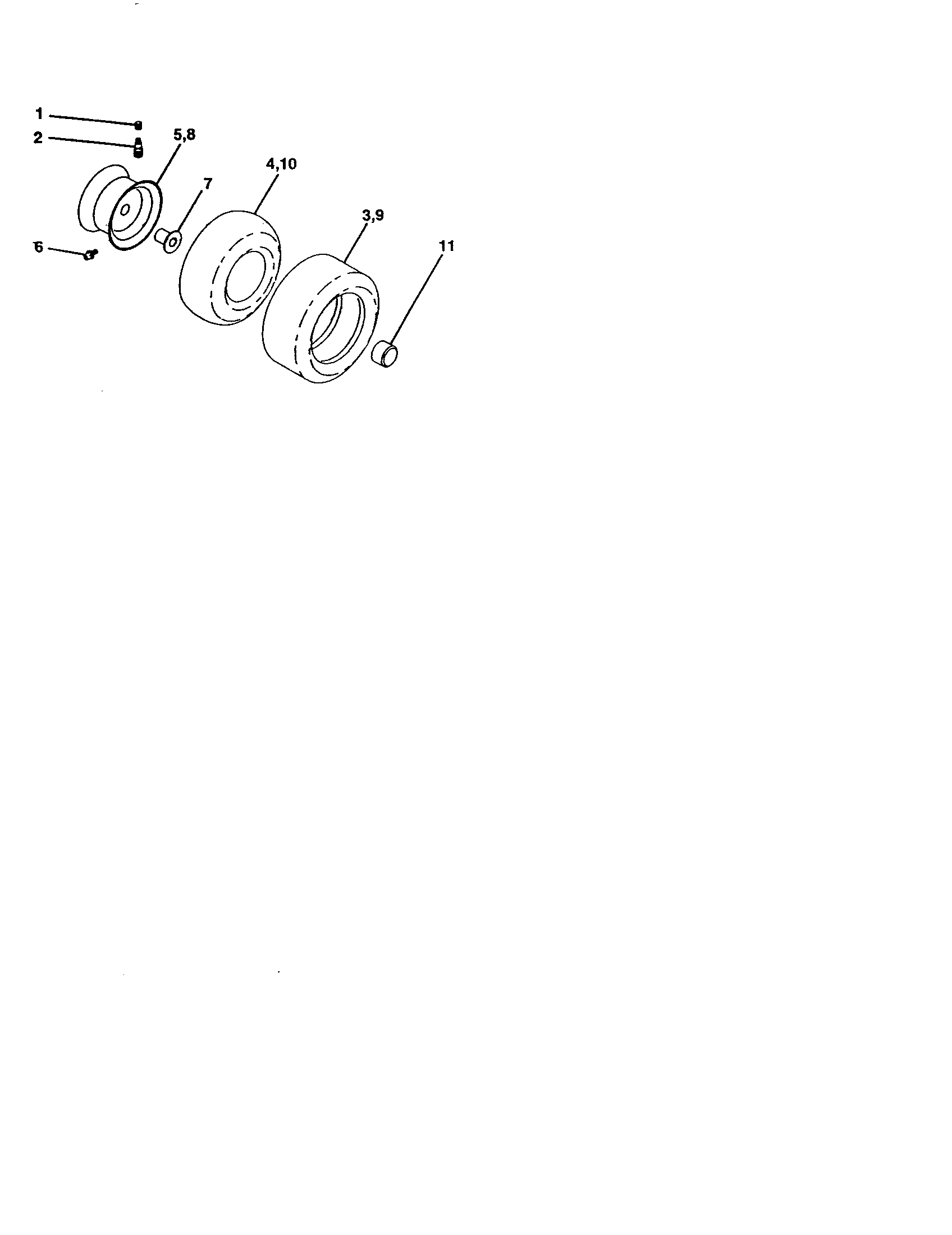 Wheels And Tires Diagram and Parts List for 917252780  Craftsman Lawn Tractor