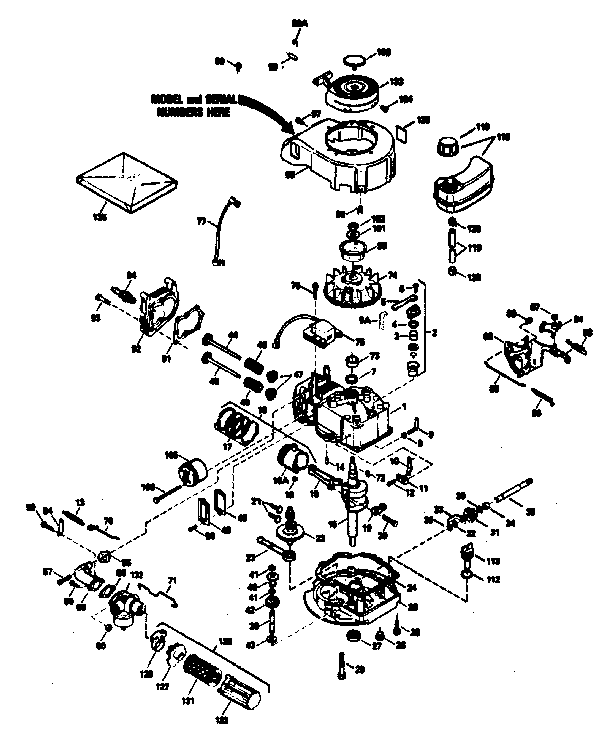 Engine Diagram and Parts List for 143384452  Craftsman Engine