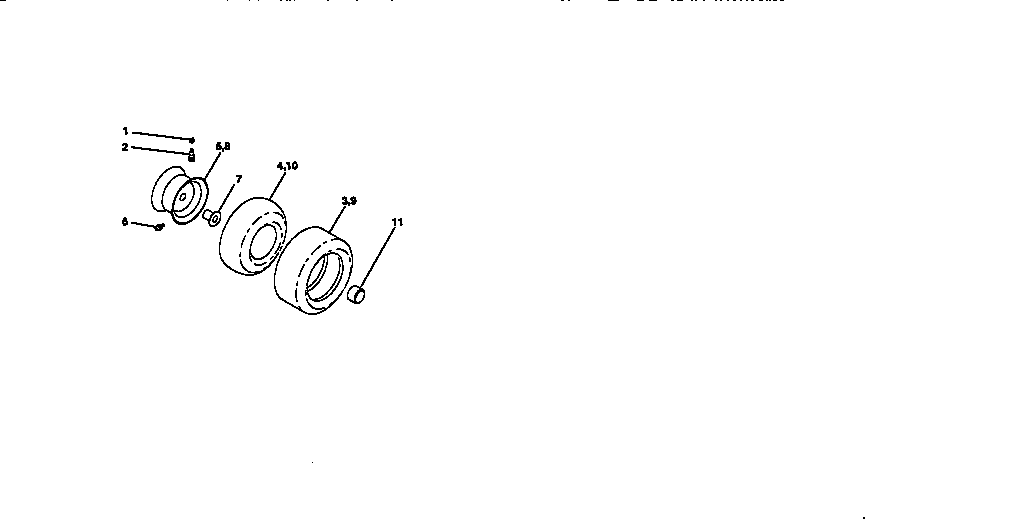 Wheels And Tires Diagram and Parts List for 917256410  Craftsman Lawn Tractor