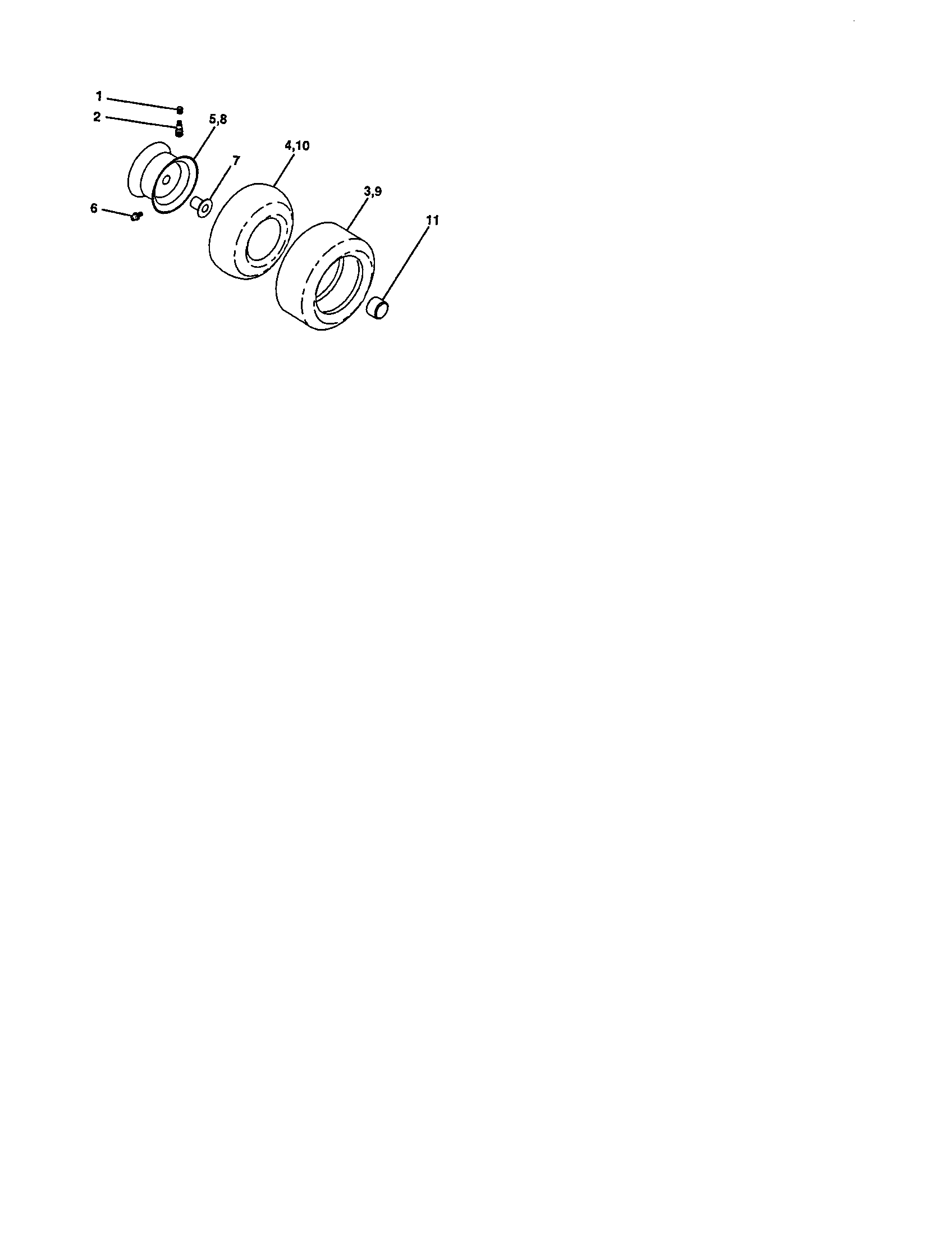 Wheels And Tires Diagram and Parts List for 917277331  Craftsman Lawn Tractor