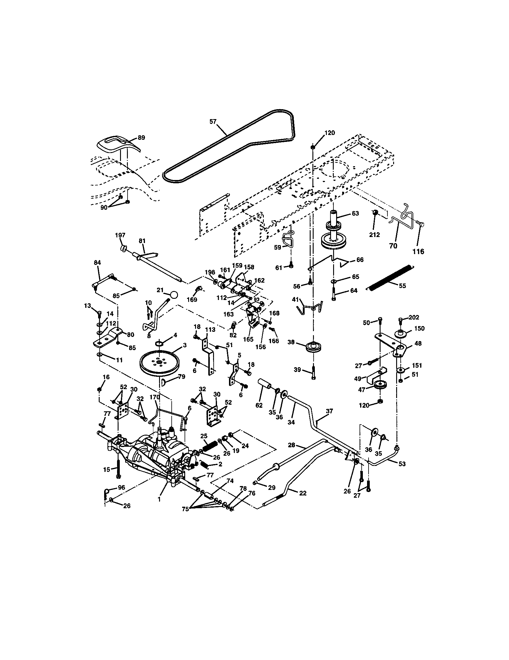 Ground Drive Diagram and Parts List for 917273790  Craftsman Lawn Tractor