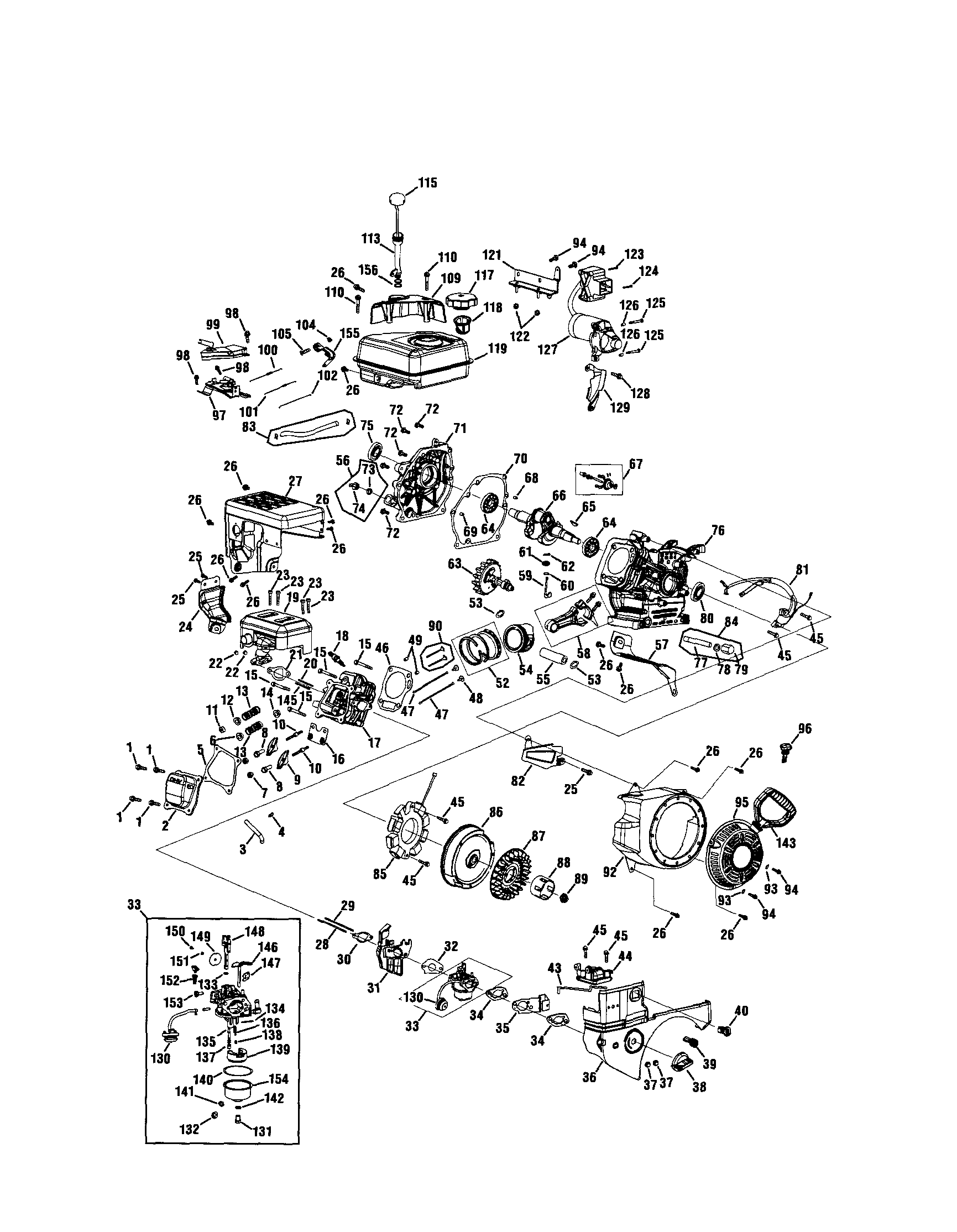 Engine Zs365-sub Diagram and Parts List for 247889570  Craftsman Snow Blower