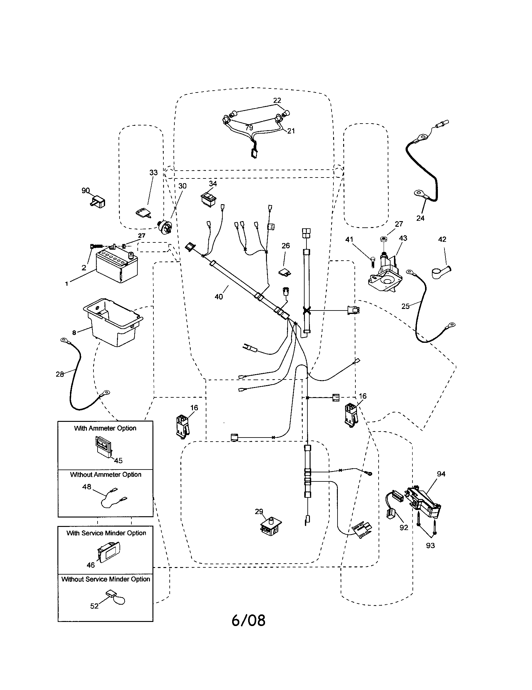 Electrical Diagram and Parts List for 917257410  Craftsman Lawn Tractor