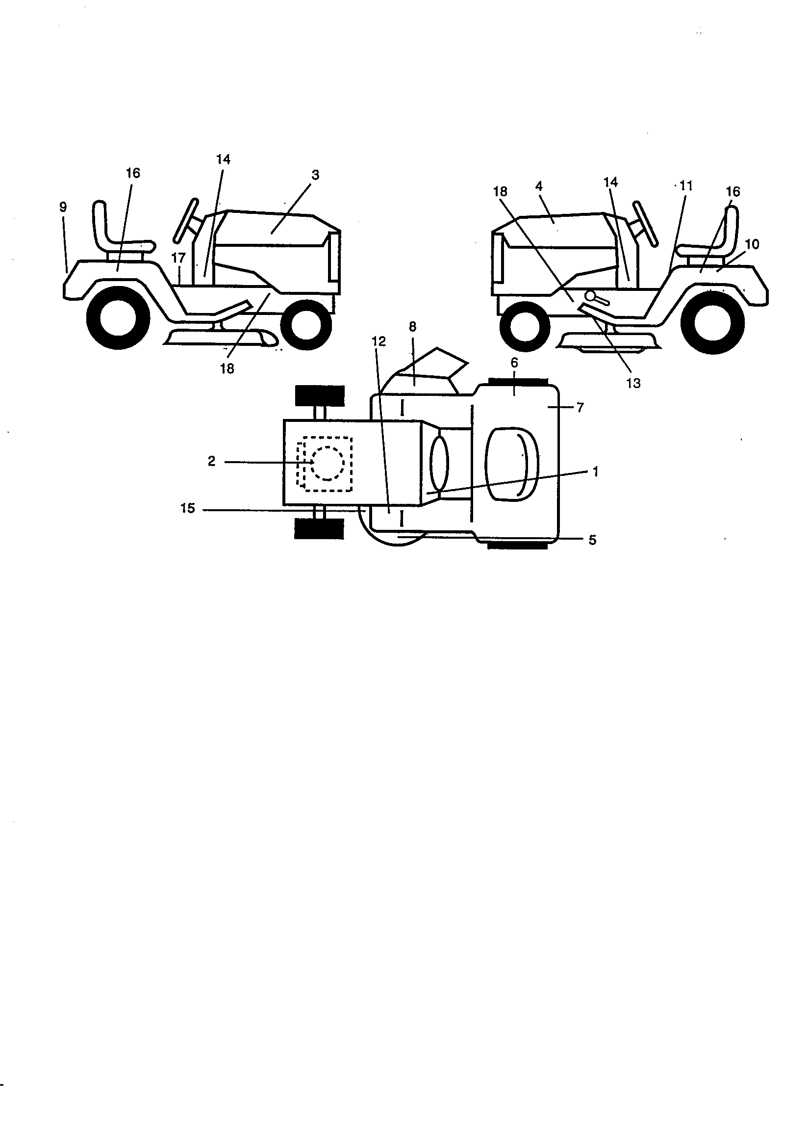 Decals Diagram and Parts List for 917259140  Craftsman Lawn Tractor