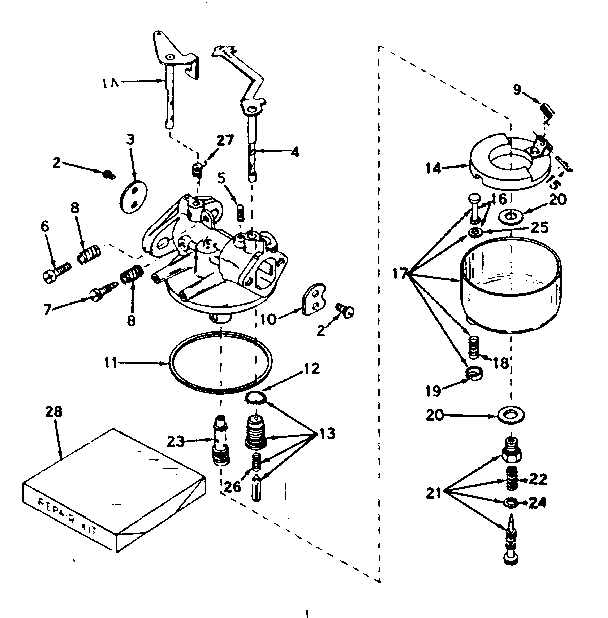 Carburetor No. 631226 Diagram and Parts List for 143569042  Craftsman Engine