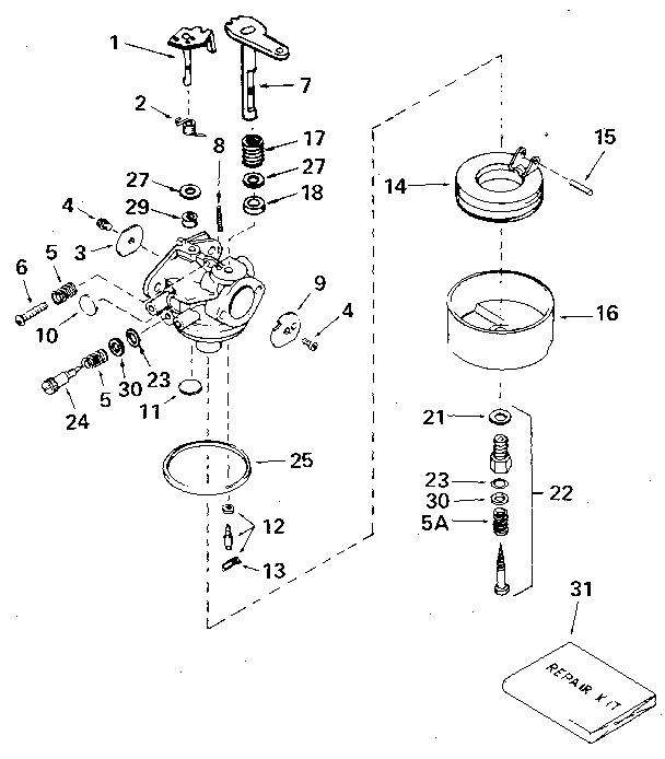 Replacement Parts Diagram and Parts List for 143796192  Craftsman Engine