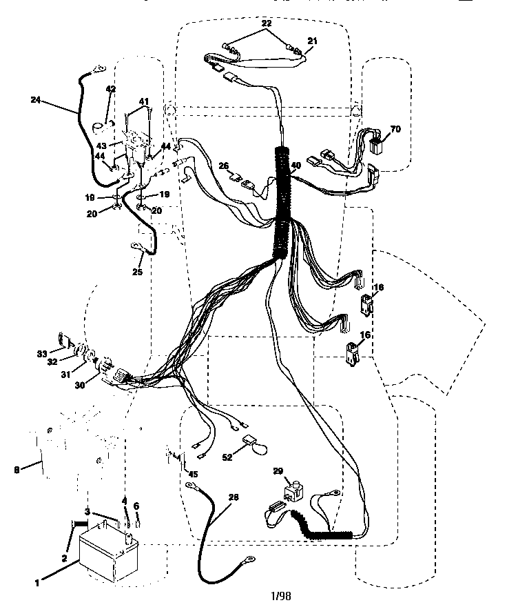 Electrical Diagram and Parts List for 917258516  Craftsman Lawn Tractor