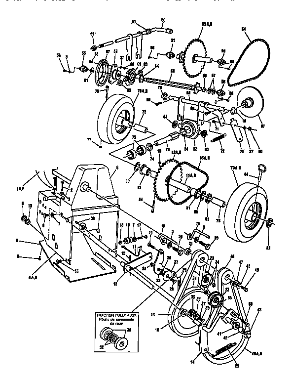 8 And 10 H.p. Motor Mount Assy. Diagram and Parts List for 88427  Craftsman Snow Blower