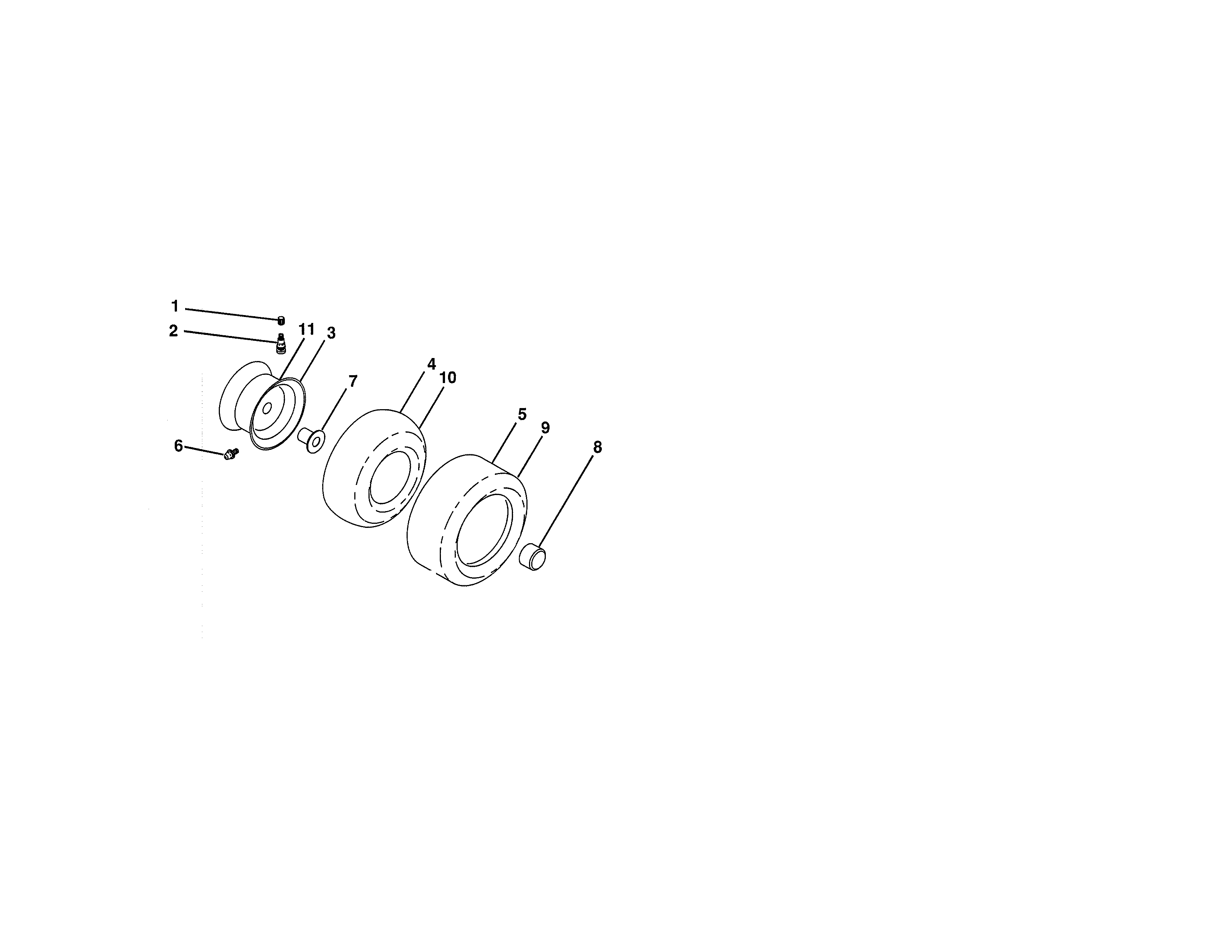 Wheels & Tires Diagram and Parts List for 917990640  Craftsman Lawn Tractor