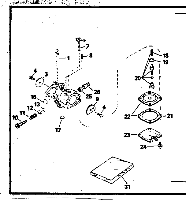Carburetor No. 632129 Diagram and Parts List for 200692122  Craftsman Engine