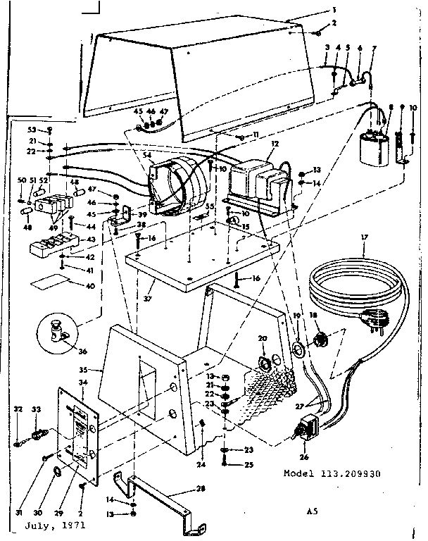Unit Diagram and Parts List for 113209930  Craftsman Engine