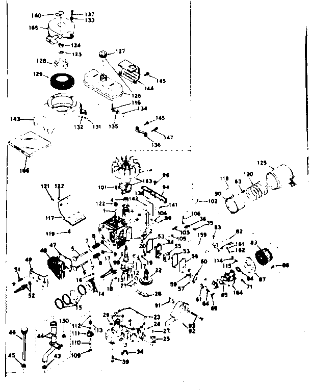 Basic Engine Diagram and Parts List for 143186092  Craftsman Engine