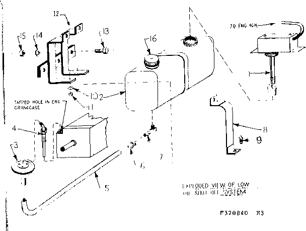 Low Oil Shut-off System Diagram and Parts List for 580320840  Craftsman Engine