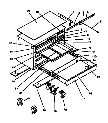 Unit Parts Diagram and Parts List for 706653052  Craftsman Tool Stand & Cart
