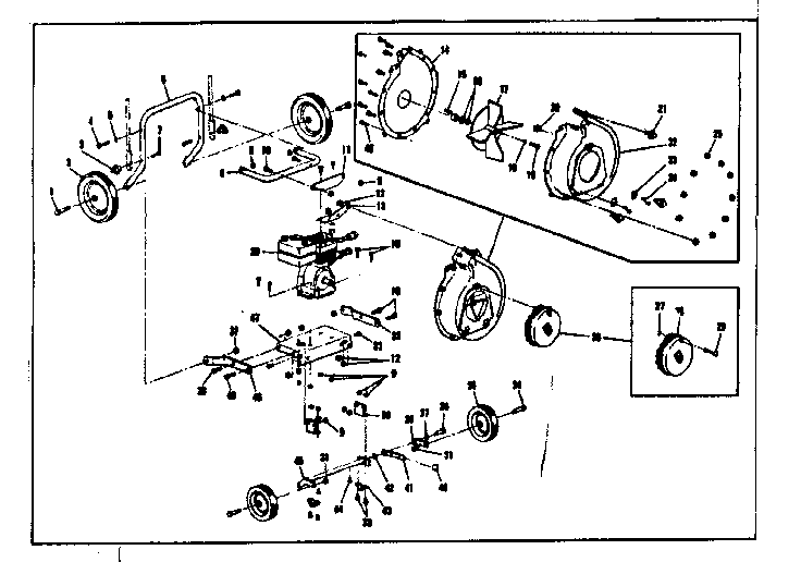 Impeller And Wheel Assembly Diagram and Parts List for 53679821  Craftsman Lawn Mower