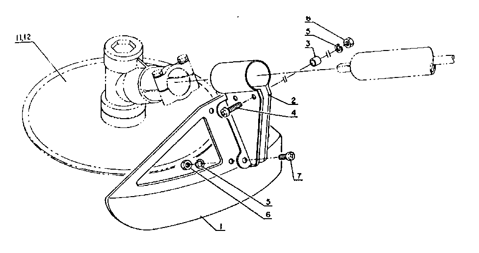 Safety Guard & Cutter Diagram and Parts List for 271SRM-202FA  Craftsman Trimmer