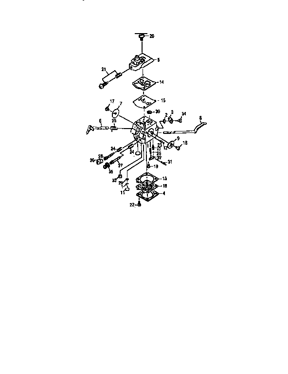 Carburetor Diagram and Parts List for 989795040  Craftsman Trimmer