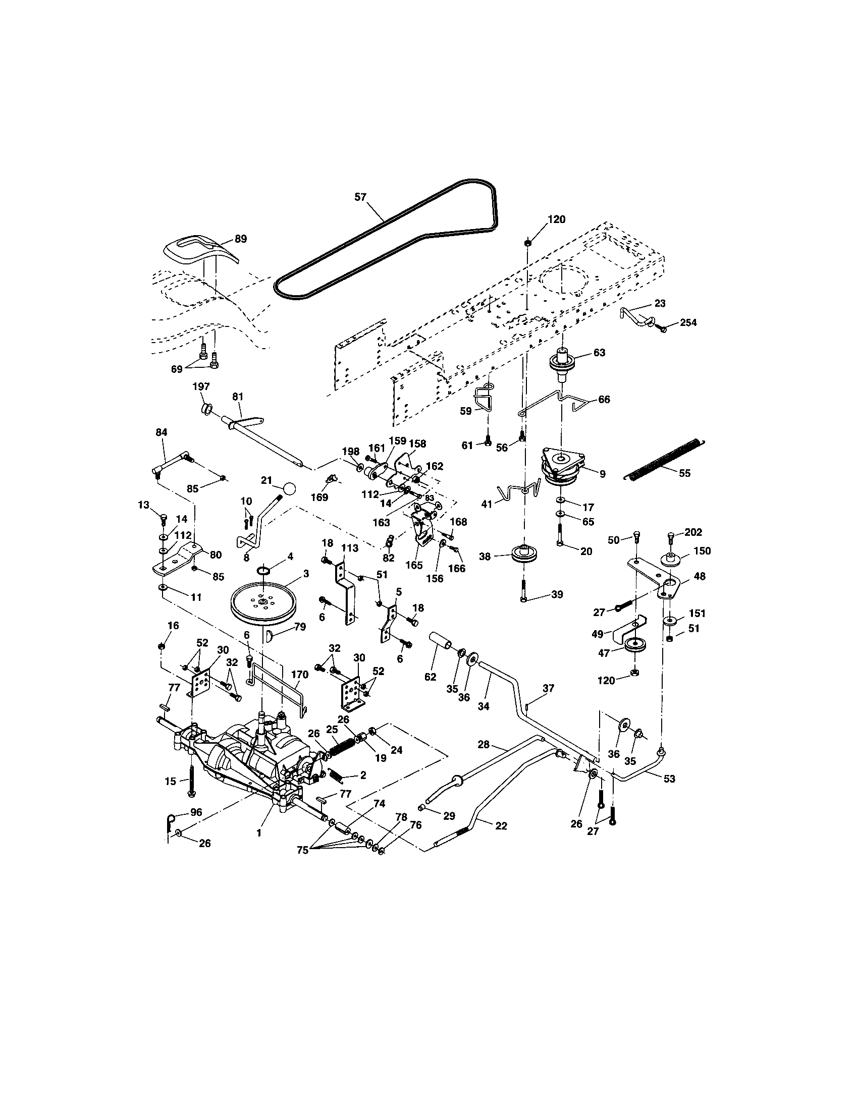 Ground Drive Diagram and Parts List for 917273611  Craftsman Lawn Tractor